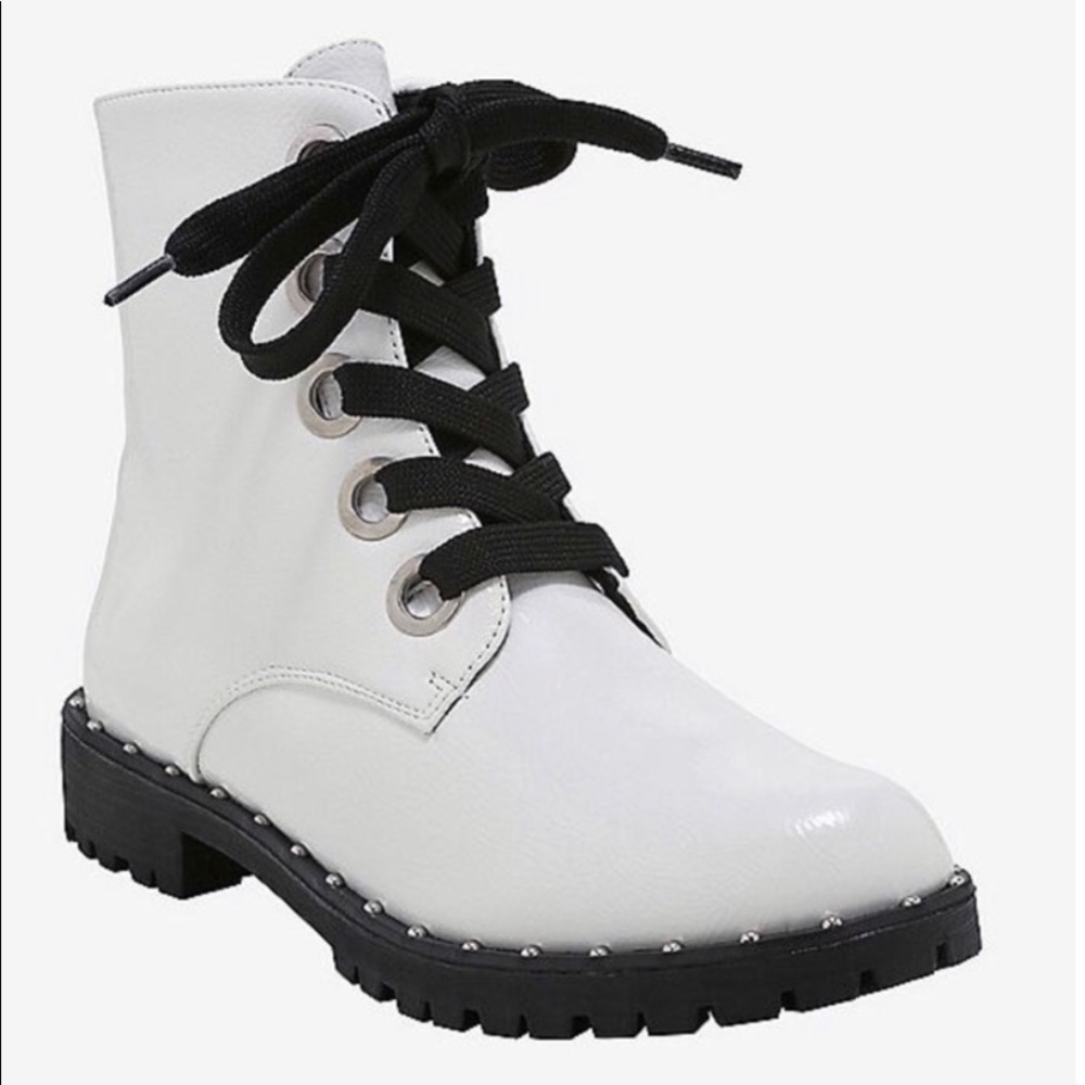 White studded boots from Hottopic